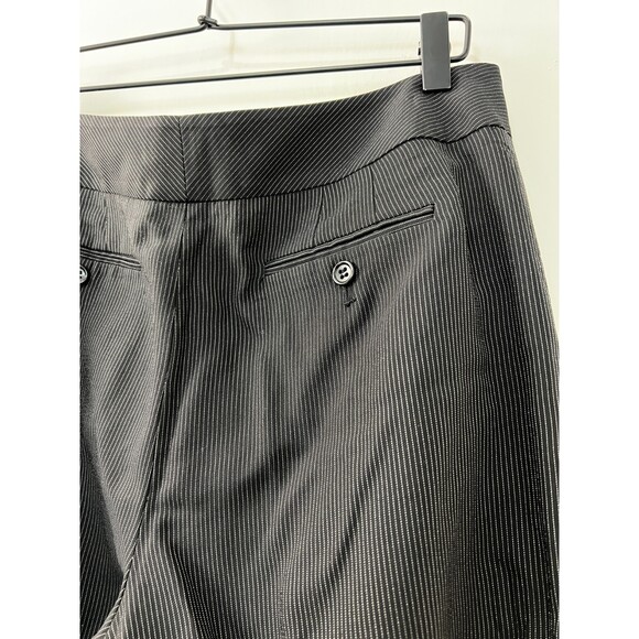 Ann Taylor Women's Margo Dress Pants Black White Pinstripe Virgin Wool Size 10 - Picture 3 of 12